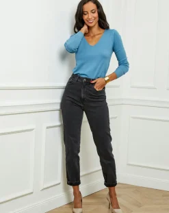 Femme Soft Cashmere Pulls^Pull Orlane col V indigo