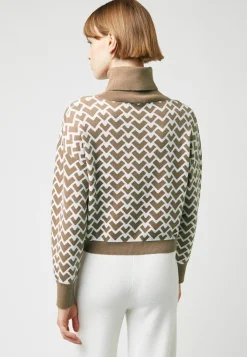 Femme Rodier Pulls^Pull Pilar court jacquard col roulé marron camel