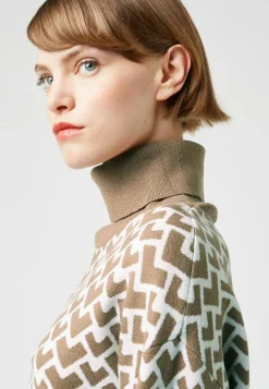Femme Rodier Pulls^Pull Pilar court jacquard col roulé marron camel