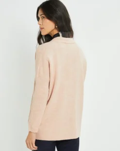 Pull Plume double col rose pâle-Lauren Vidal Best