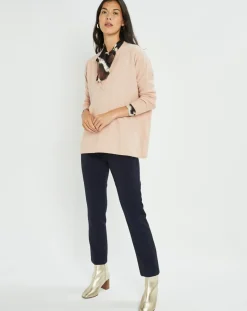 Pull Plume double col rose pâle-Lauren Vidal Best