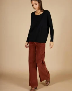 Femme Cashmere Tribu Pulls^Pull poncho 100% Cachemire Alizée col rond noir
