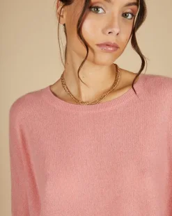 Femme Cashmere Tribu Pulls^Pull poncho 100% Cachemire Alizée col rond bois de rose