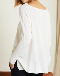 Femme Miss Cashmere Pulls^Pull poncho 100% Cachemire Axelle Col V écru