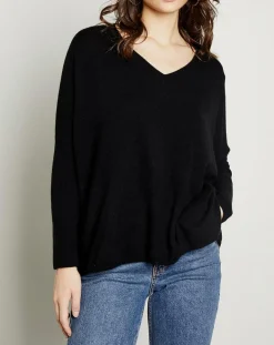 Femme Miss Cashmere Pulls^Pull poncho 100% Cachemire Axelle Col V noir