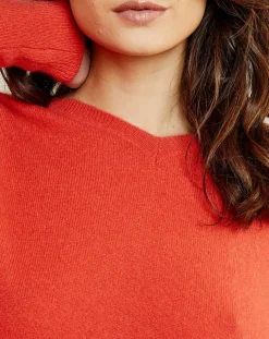 Femme Miss Cashmere Pulls^Pull poncho 100% Cachemire col V Chloé à bande cocktail/bleu marine