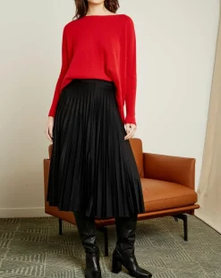 Pull poncho 100% Cachemire Elisabeth Col rond sangria-Miss Cashmere Best