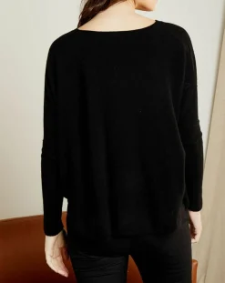 Femme Miss Cashmere Pulls^Pull poncho 100% Cachemire Elisabeth Col rond noir