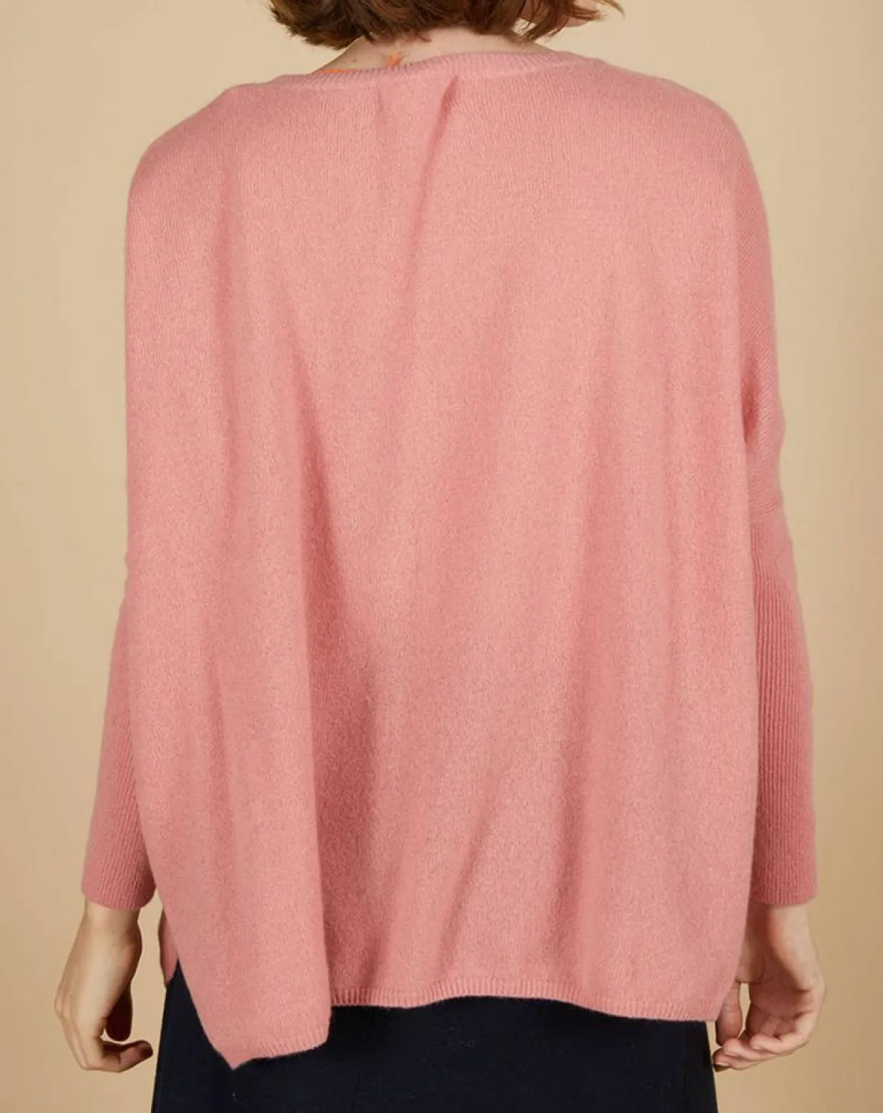 Femme Cashmere Tribu Pulls^Pull poncho 100% Cachemire Emma col V bois de rose