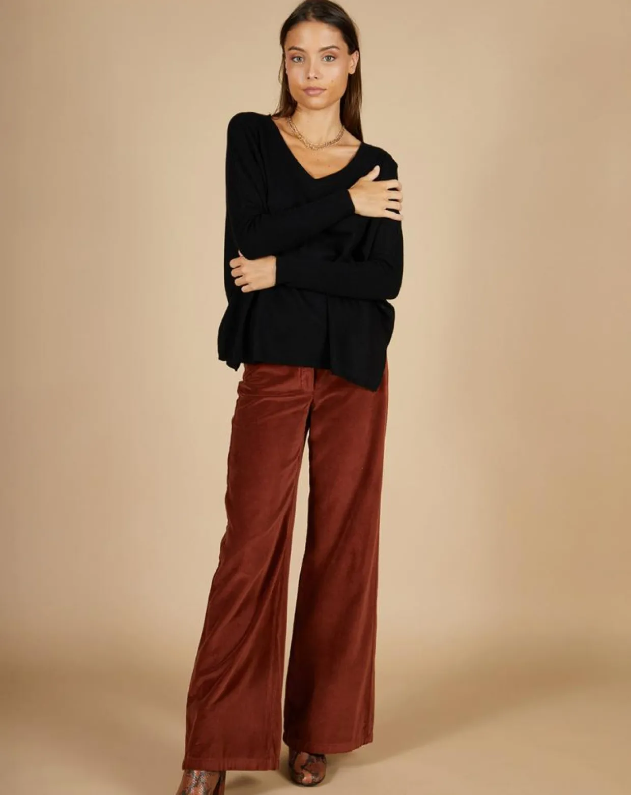 Femme Cashmere Tribu Pulls^Pull poncho 100% Cachemire Emma col V noir