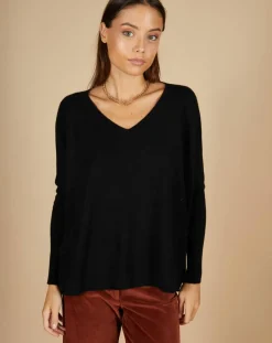 Femme Cashmere Tribu Pulls^Pull poncho 100% Cachemire Emma col V noir