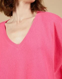 Femme Cashmere Tribu Pulls^Pull poncho 100% Cachemire Kelly col V manches courtes tulipe