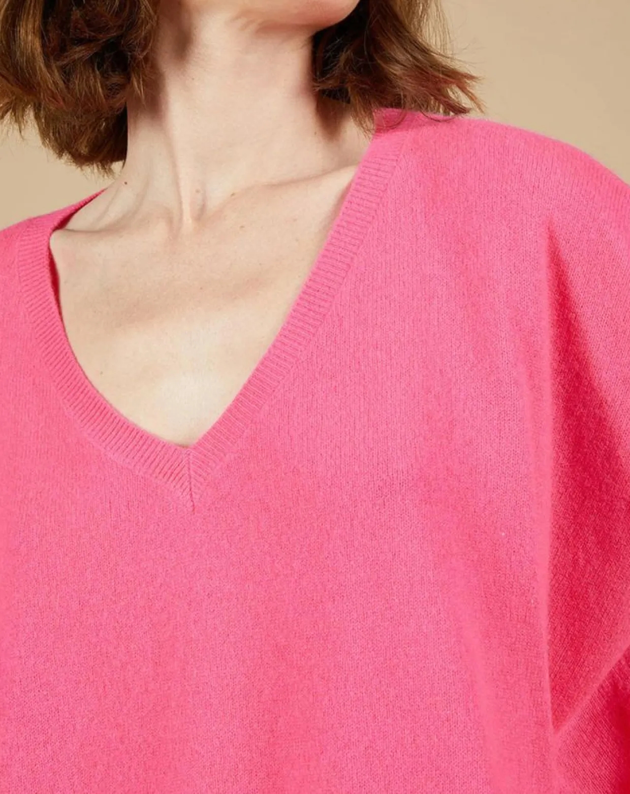 Femme Cashmere Tribu Pulls^Pull poncho 100% Cachemire Kelly col V manches courtes tulipe