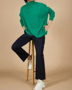 Femme Cashmere Tribu Pulls^Pull poncho 100% Cachemire Lola col roulé vert impérial
