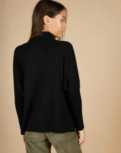 Femme Cashmere Tribu Pulls^Pull poncho 100% Cachemire Lola col roulé noir