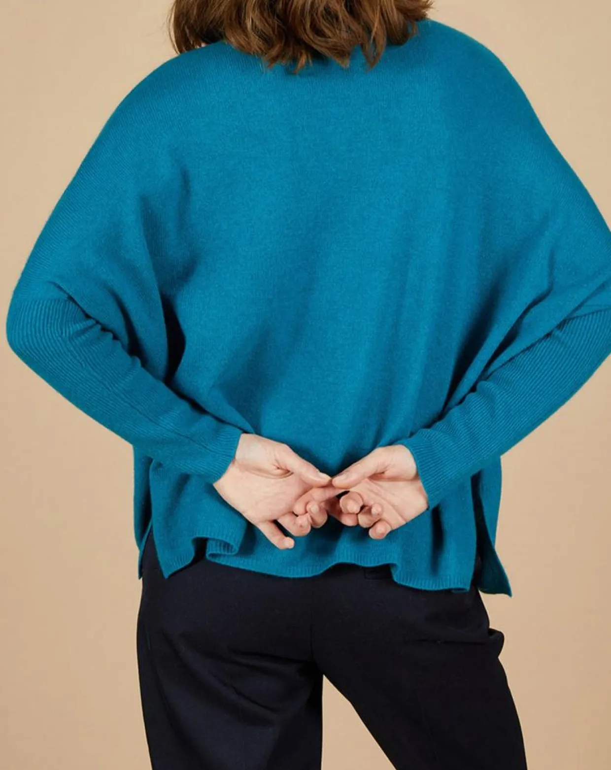 Pull poncho 100% Cachemire Lola col roulé agami-Cashmere Tribu Outlet