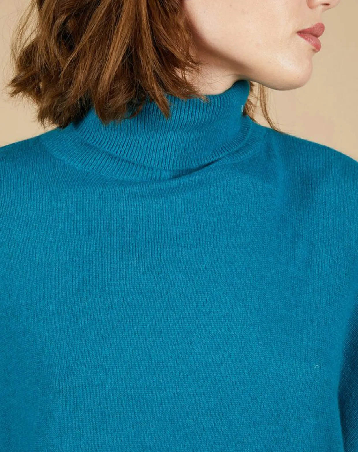 Pull poncho 100% Cachemire Lola col roulé agami-Cashmere Tribu Outlet