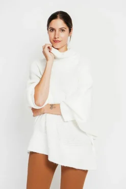 Femme Assuili Pulls^Pull poncho col roulé naturel