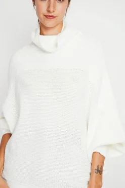 Femme Assuili Pulls^Pull poncho col roulé naturel