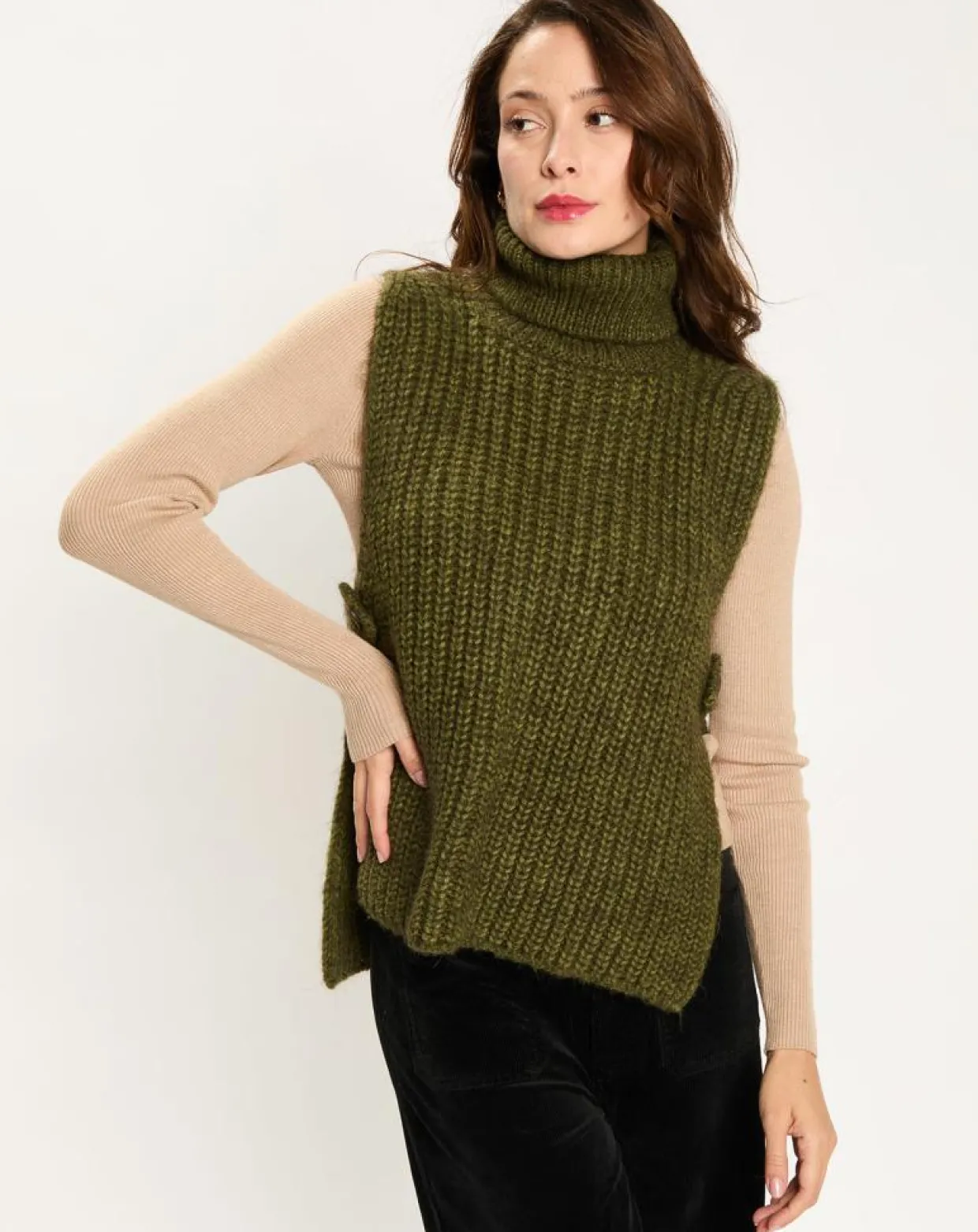 Femme Lauren Vidal Pulls^Pull poncho en Alpaga mélangé Billie mousse