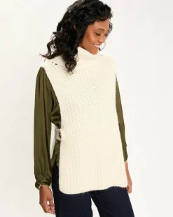 Pull poncho en Alpaga mélangé Billie écru-Lauren Vidal Outlet