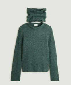 Femme Rodier Pulls^Pull Poppy en Laine mélangée col roulé amovible vert de gris