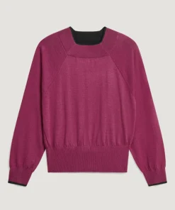 Femme Rodier Pulls^Pull Rhiana 100% laine col bicolore rose fuchsia