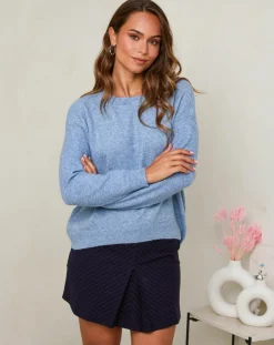 Pull Rose indigo-Soft Cashmere Sale