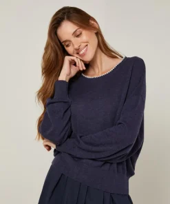 Pull Roxane 100% Laine mélangée bleu denim-Rodier Best
