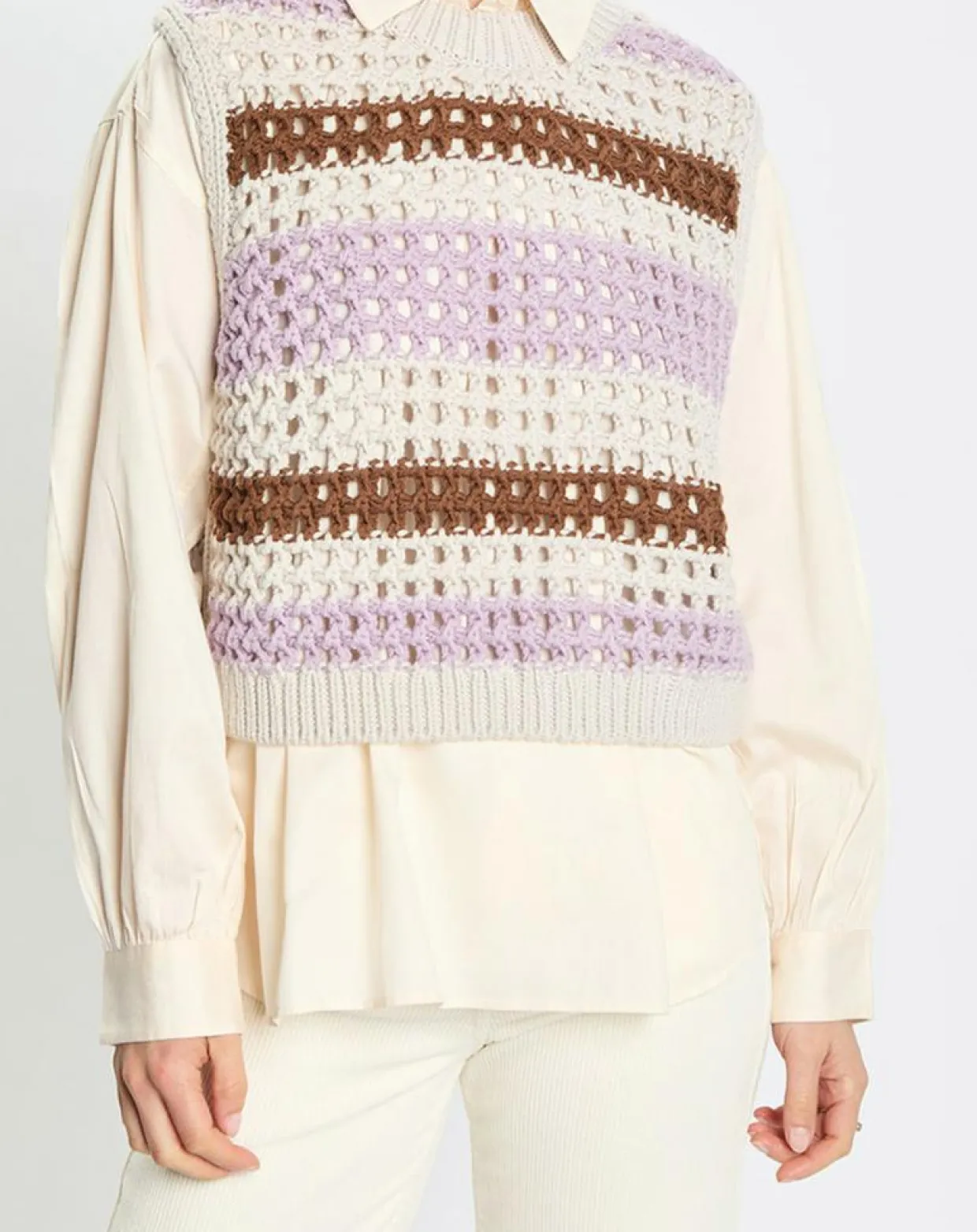 Femme Marc O'Polo Pulls^Pull sans manches 100% Laine Tricot multicolore