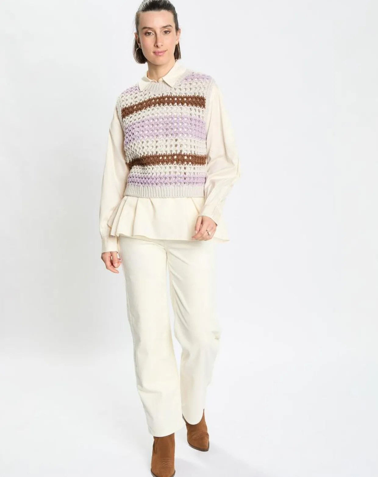 Femme Marc O'Polo Pulls^Pull sans manches 100% Laine Tricot multicolore