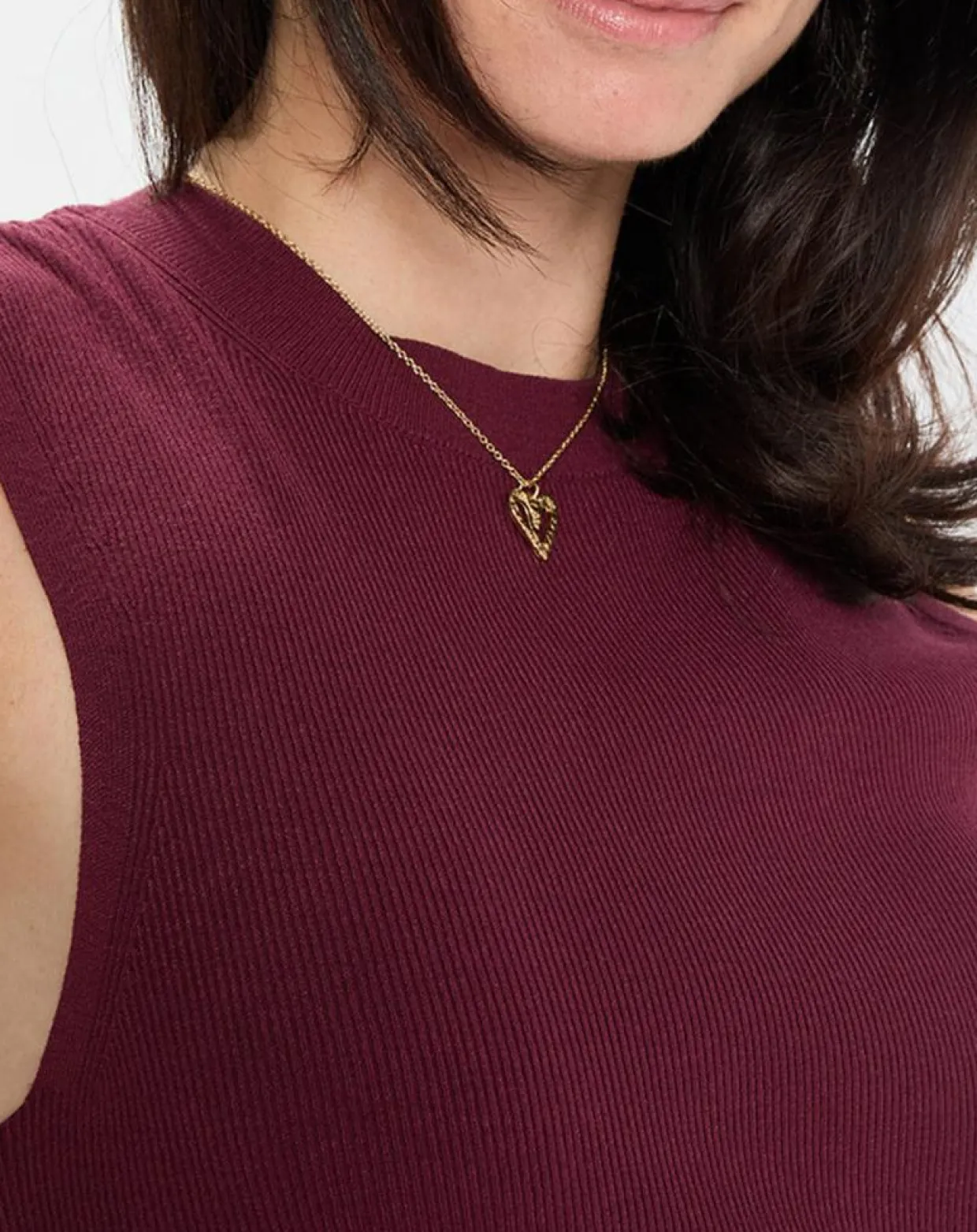 Pull sans manches côtelé rouge foncé-Marc O'Polo Best
