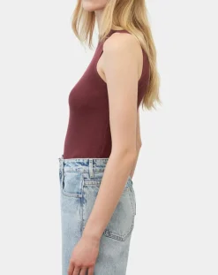 Pull sans manches côtelé rouge foncé-Marc O'Polo Best