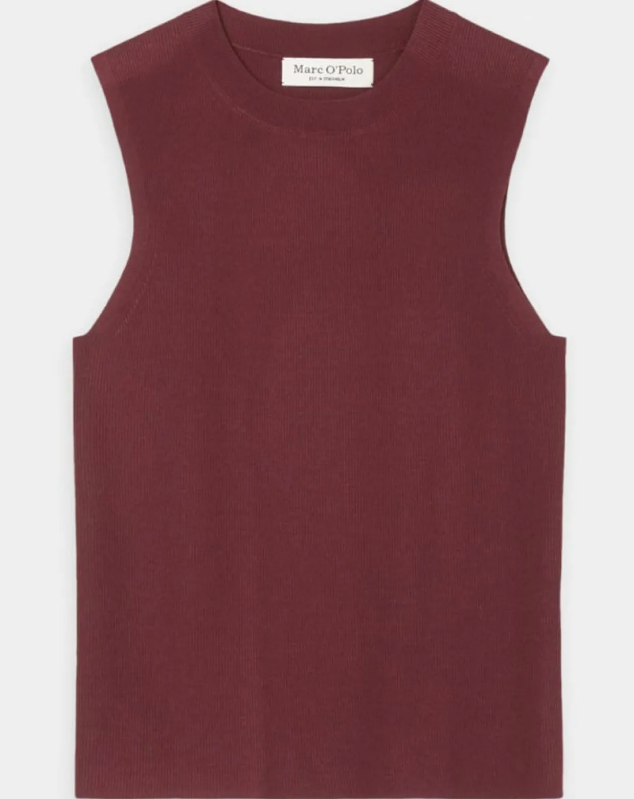 Pull sans manches côtelé rouge foncé-Marc O'Polo Best