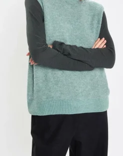 Pull sans manches en Laine & Alpaga mélangés vert-Marc O'Polo Clearance