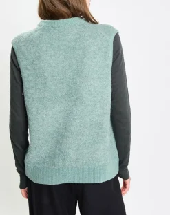 Pull sans manches en Laine & Alpaga mélangés vert-Marc O'Polo Clearance