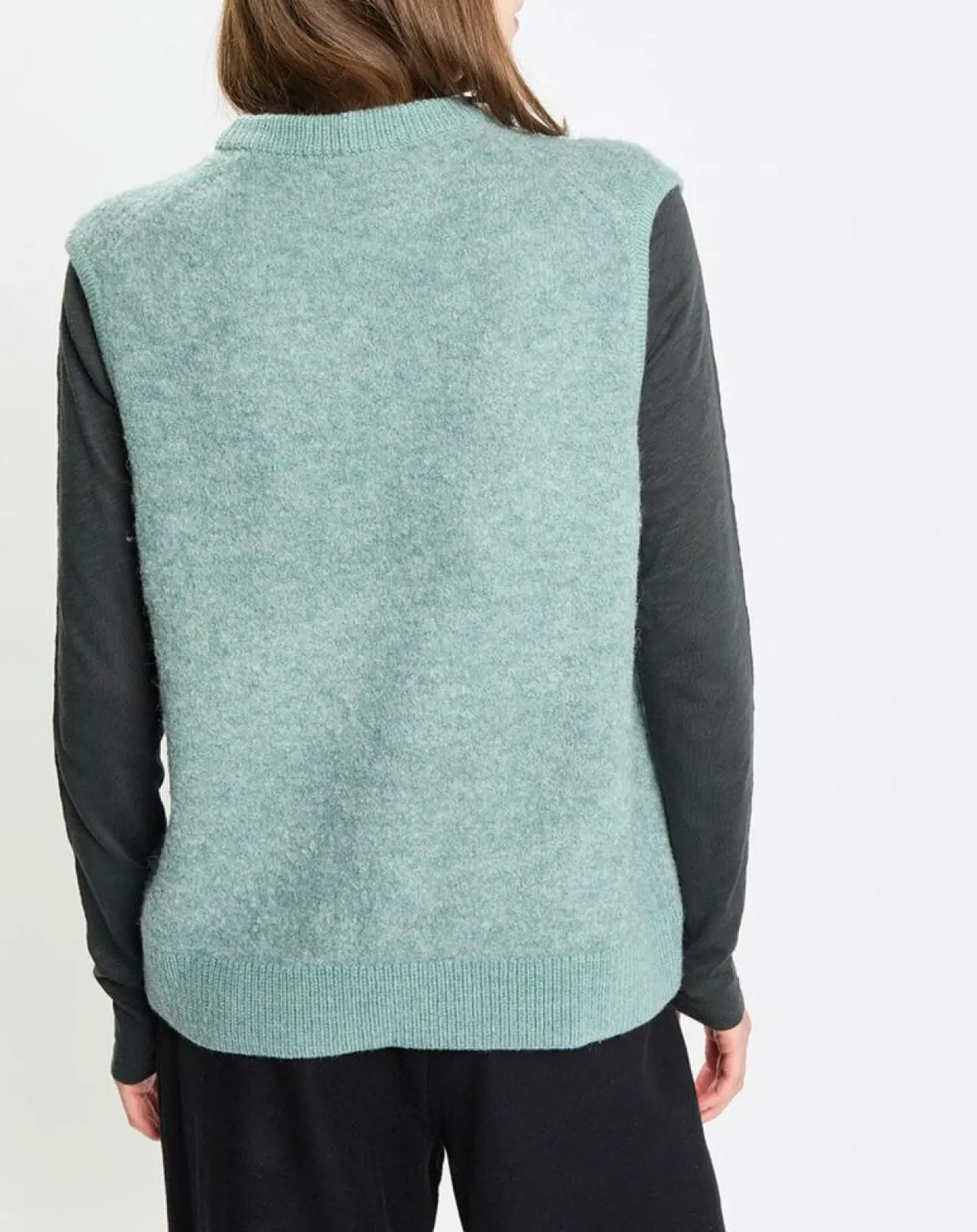 Pull sans manches en Laine & Alpaga mélangés vert-Marc O'Polo Clearance