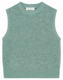 Pull sans manches en Laine & Alpaga mélangés vert-Marc O'Polo Clearance
