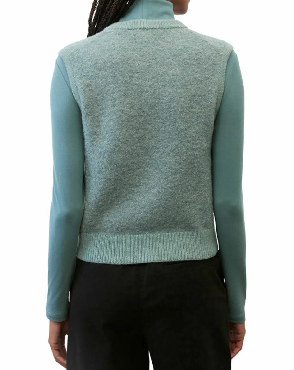 Pull sans manches en Laine & Alpaga mélangés vert-Marc O'Polo Clearance