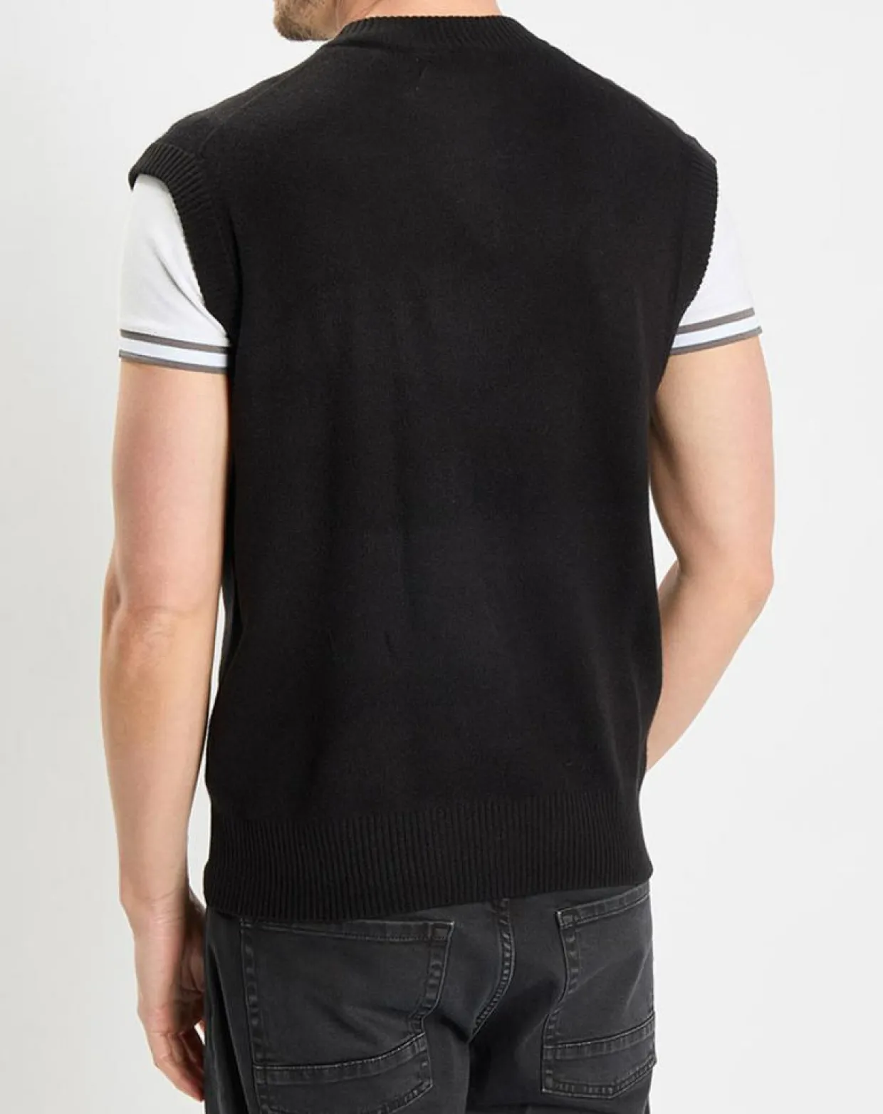 Homme Marc O'Polo Pulls^Pull sans manches en Laine & Coton noir
