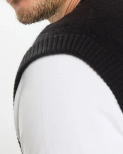 Homme Marc O'Polo Pulls^Pull sans manches en Laine & Coton noir