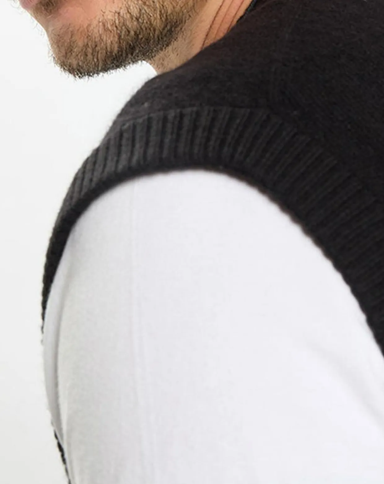 Homme Marc O'Polo Pulls^Pull sans manches en Laine & Coton noir