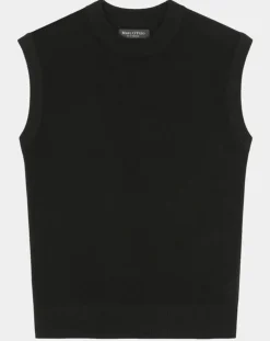 Homme Marc O'Polo Pulls^Pull sans manches en Laine & Coton noir