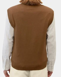 Homme Marc O'Polo Pulls^Pull sans manches en Laine & Coton marron