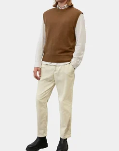 Homme Marc O'Polo Pulls^Pull sans manches en Laine & Coton marron