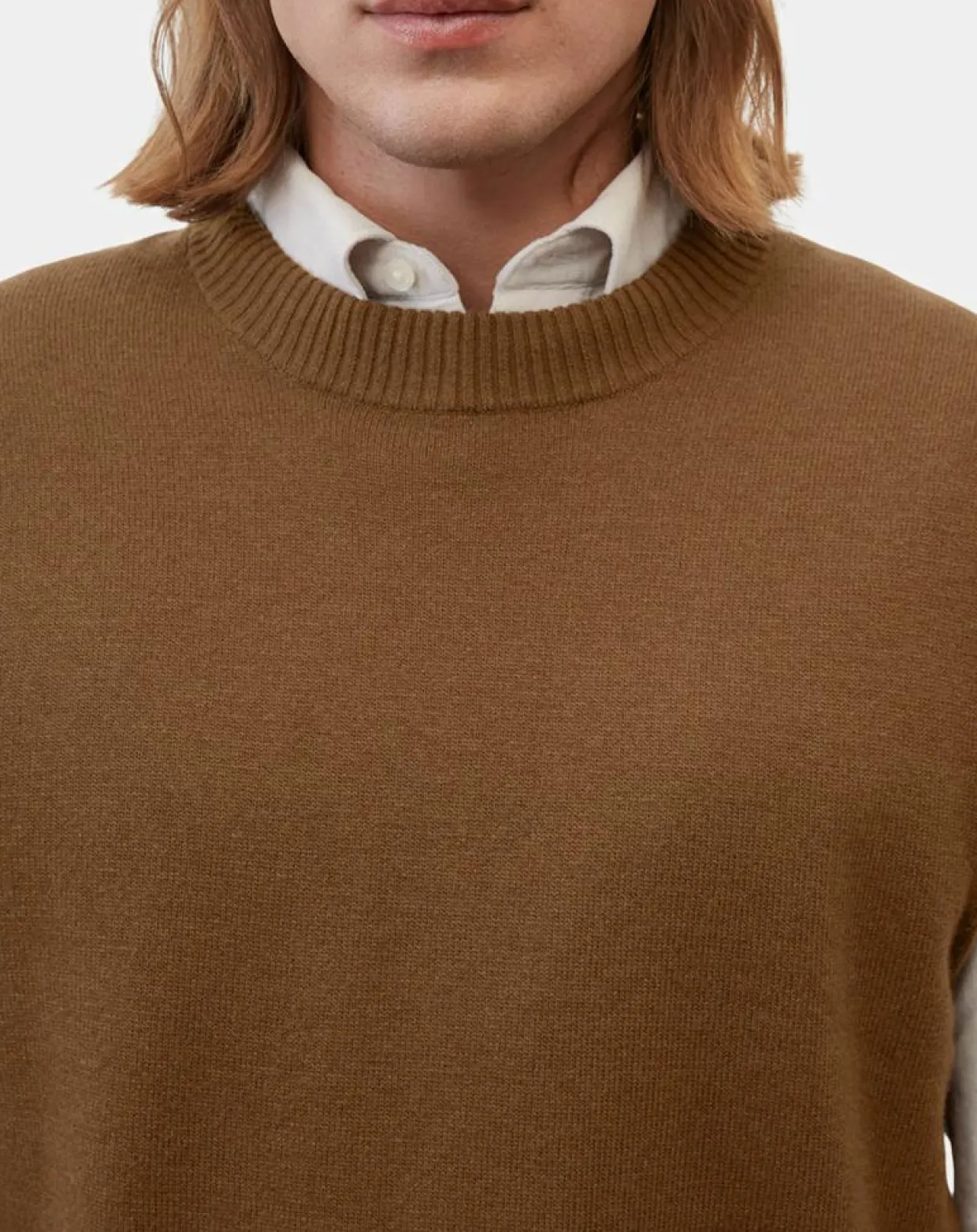 Homme Marc O'Polo Pulls^Pull sans manches en Laine & Coton marron
