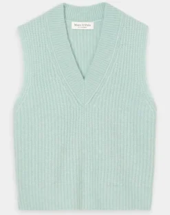 Pull sans manches en Laine & Alpaga mélangés bleu clair-Marc O'Polo Clearance