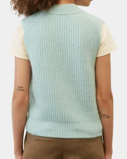 Pull sans manches en Laine & Alpaga mélangés bleu clair-Marc O'Polo Clearance