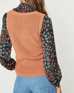 Pull sans manches en Maille mélangée Fido rouille-Galeries Lafayette Sale