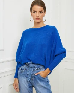 Pull Sarah bleu roi-Fleur de cachemire New